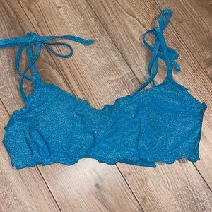 Sparkly, blue bathing suit top